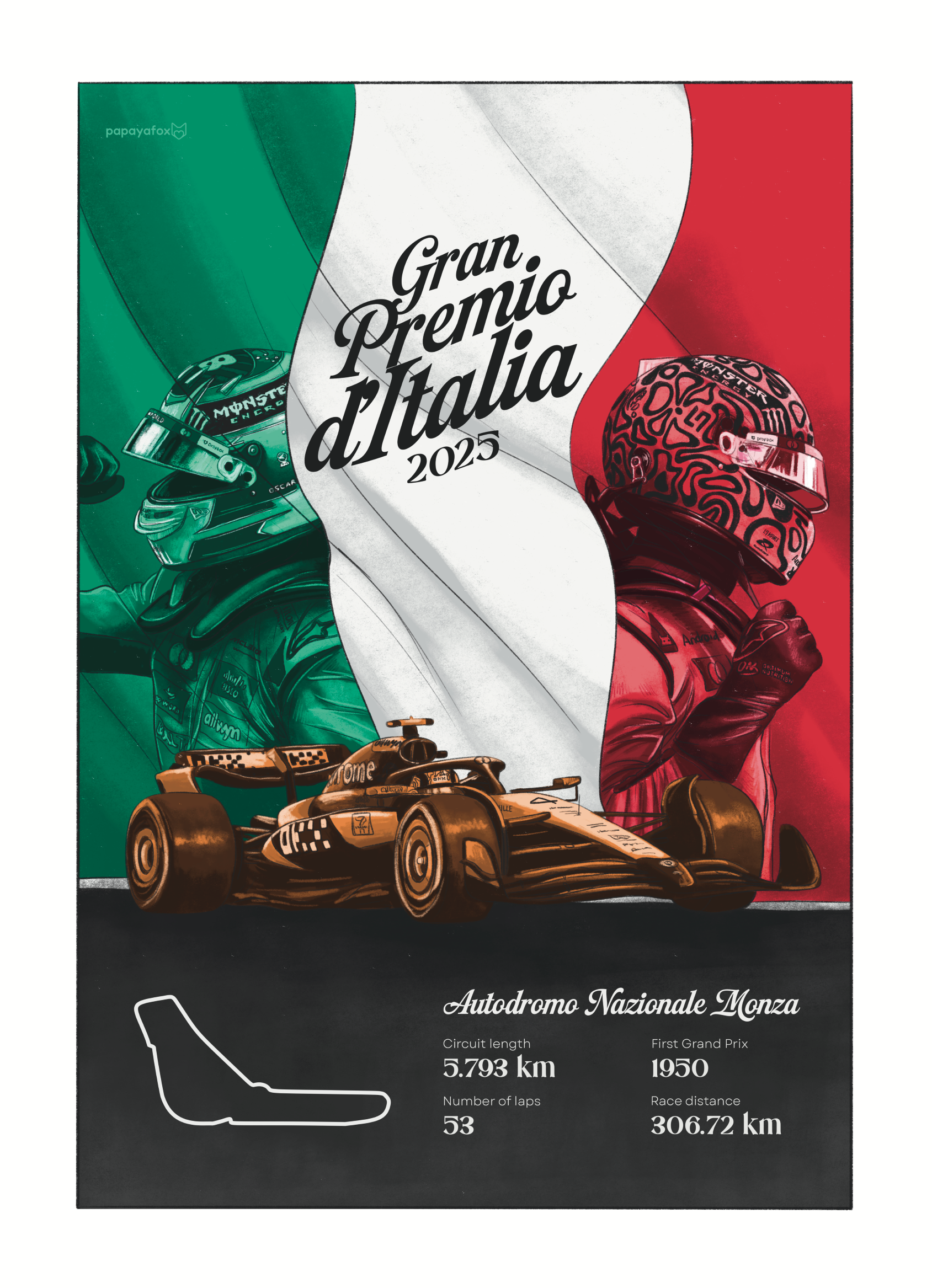 A stylised Formula 1 poster.