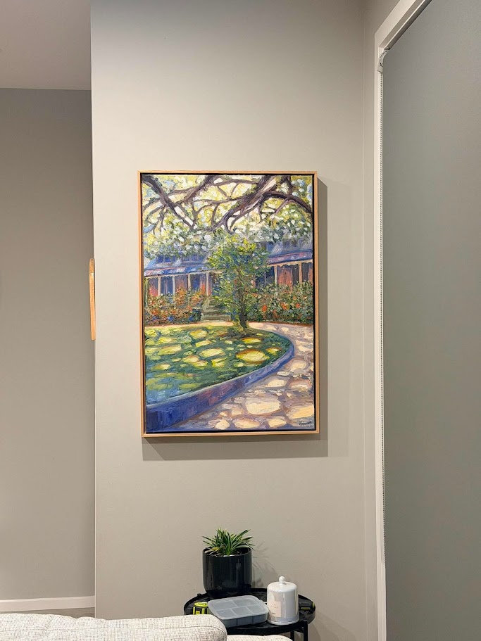 A painted canvas.
