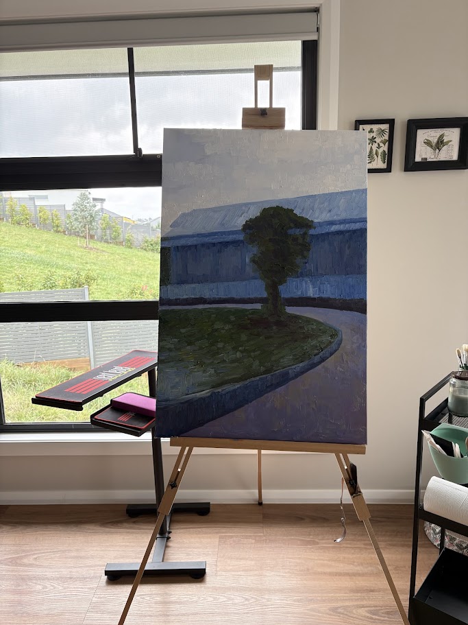 A painted canvas.