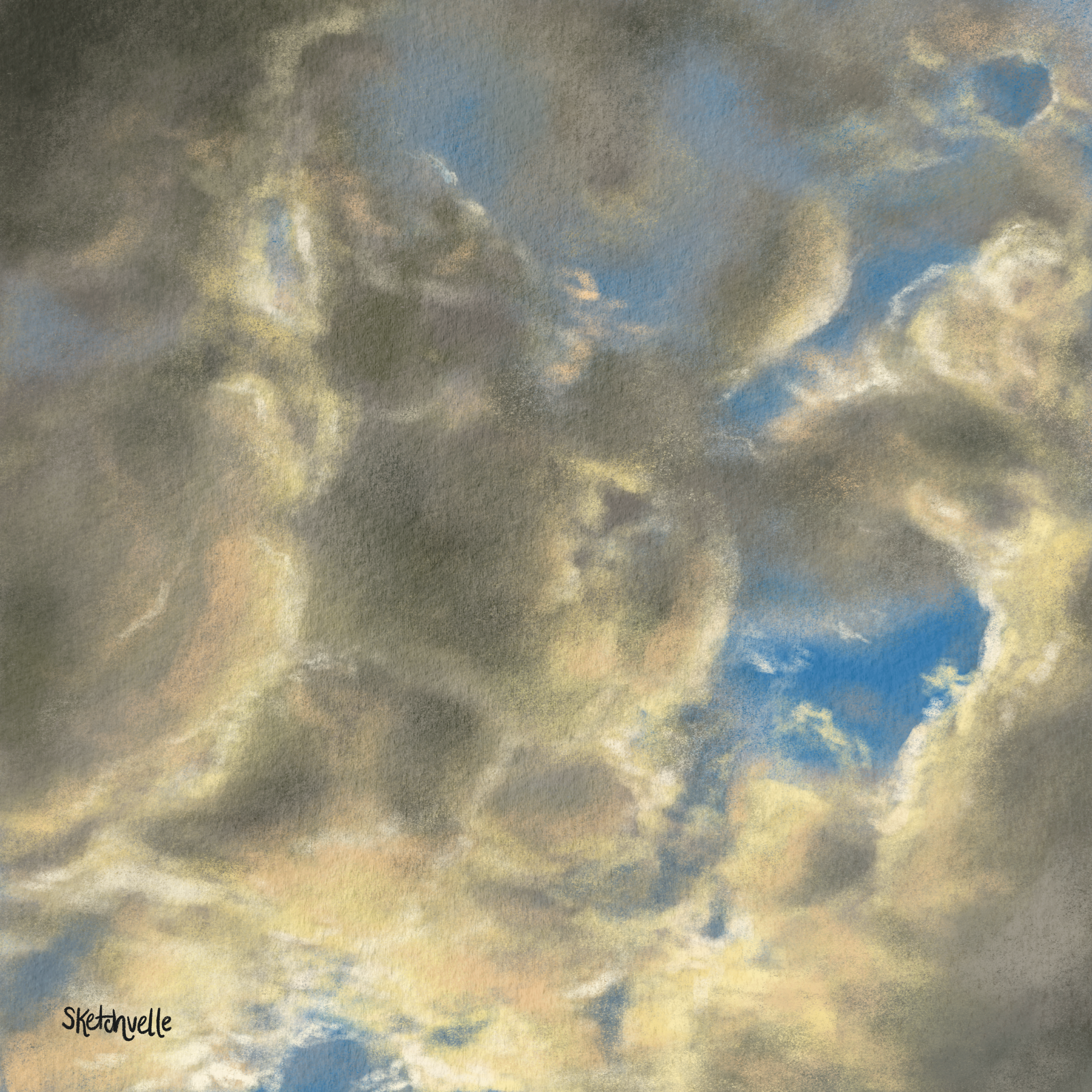 Digital painting of clouds.