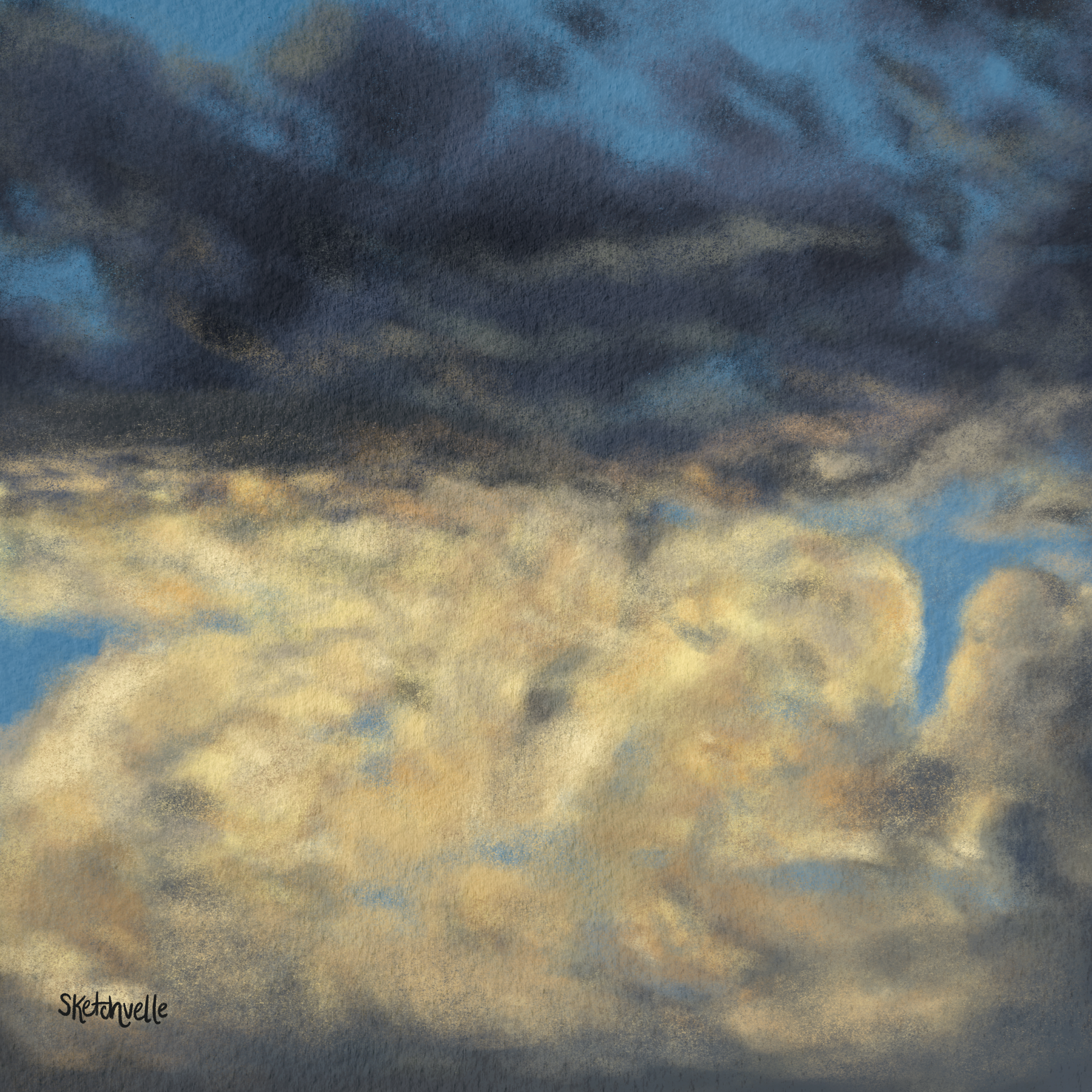 Digital painting of clouds.